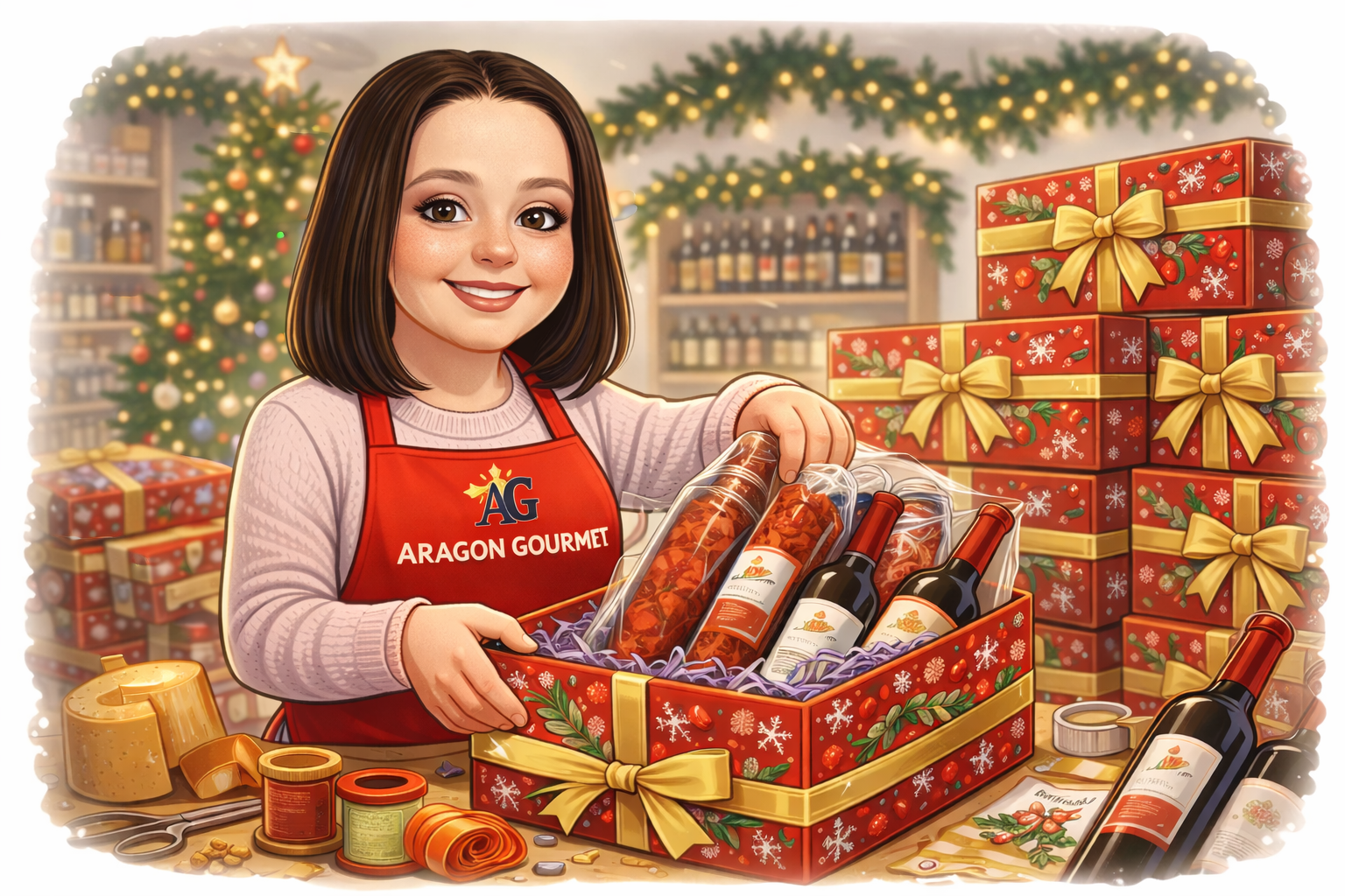 Iuli preparando lote navide&ntilde;o